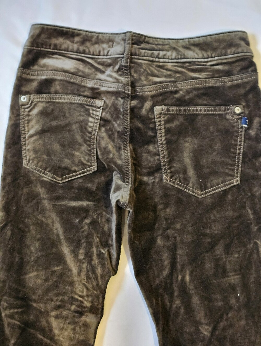 Pilcro Anthropologie Olive Gray Velvet Bootcut Pants Size 27 - Picture 16 of 16